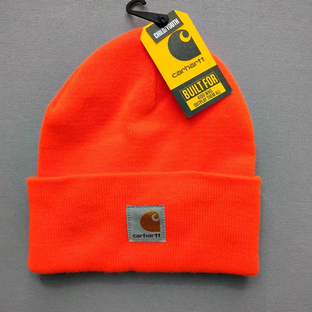 Carhartt Kids Youth Acrylic Watch Hat Beanie‎ Brite Hunter Orange